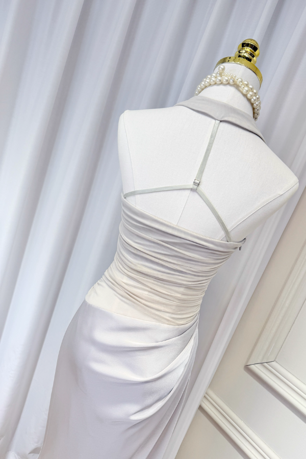 Gray Silk Dress