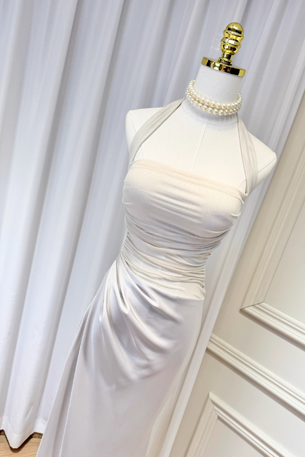 Gray Silk Dress