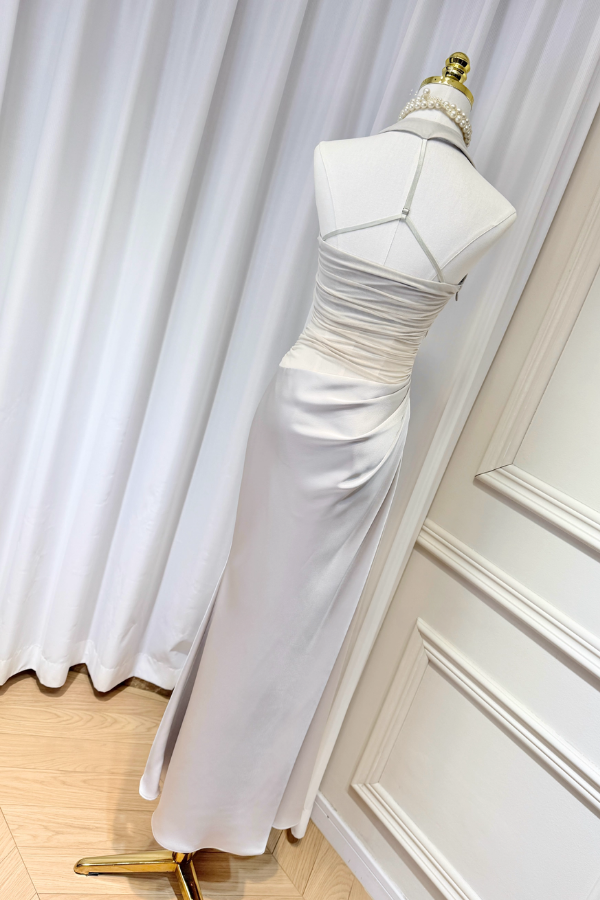 Gray Silk Dress
