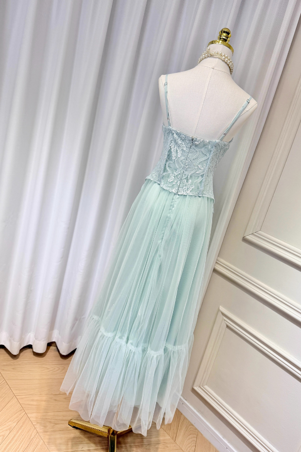 Teal Corset Long Dress