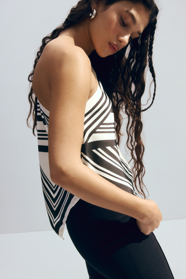 Scarf-Look One-Shoulder Top