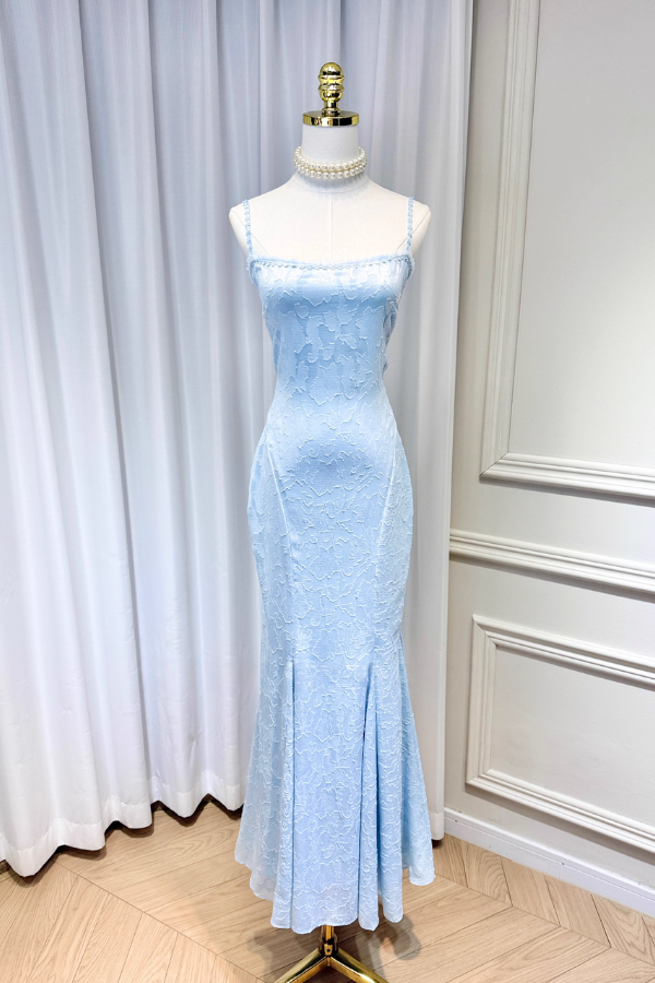 Blue Lace Long Dress
