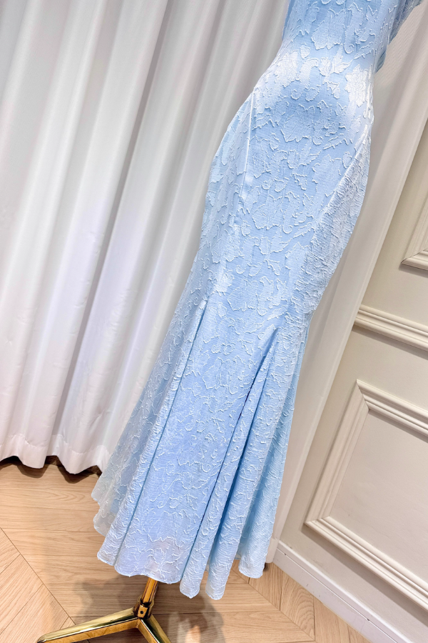 Blue Lace Long Dress