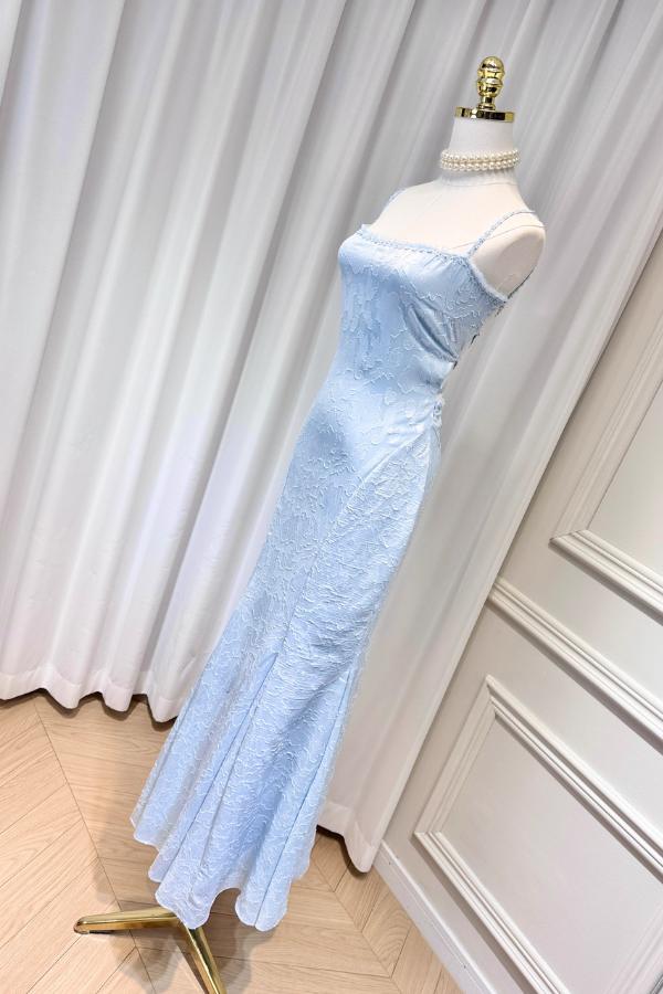 Blue Lace Long Dress