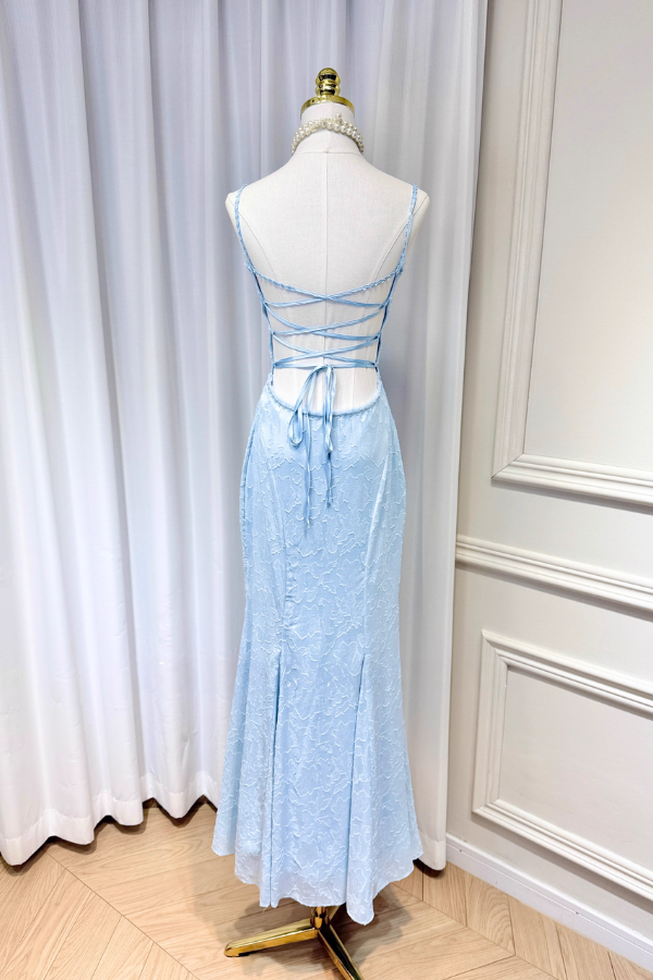 Blue Lace Long Dress