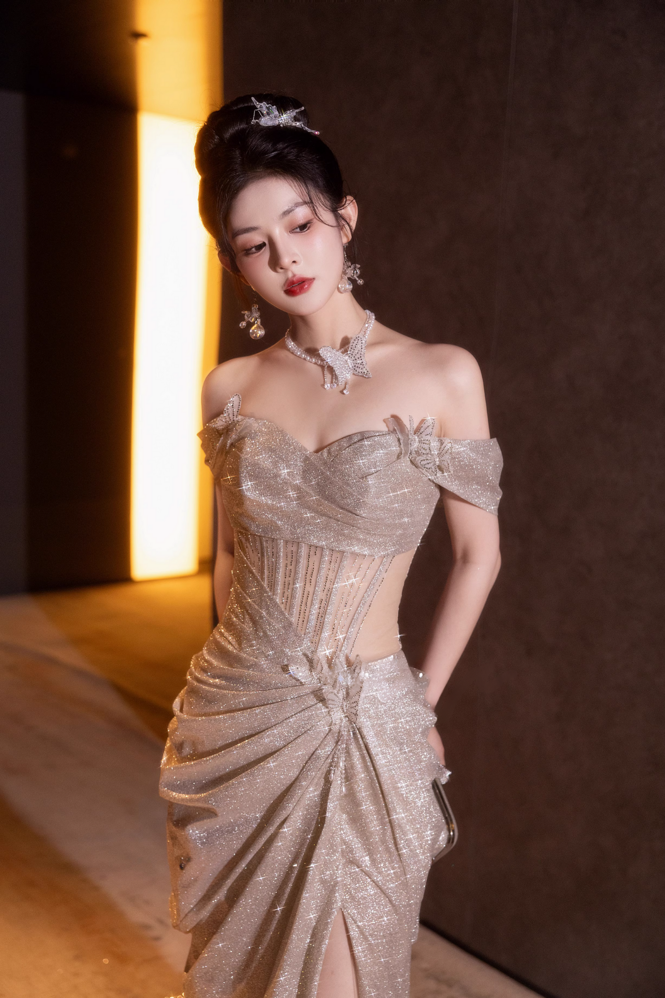 Gold Sequin Long Gown