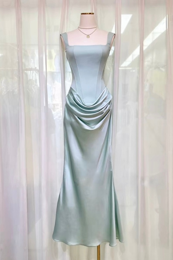Blue Diana Corset Long Dress