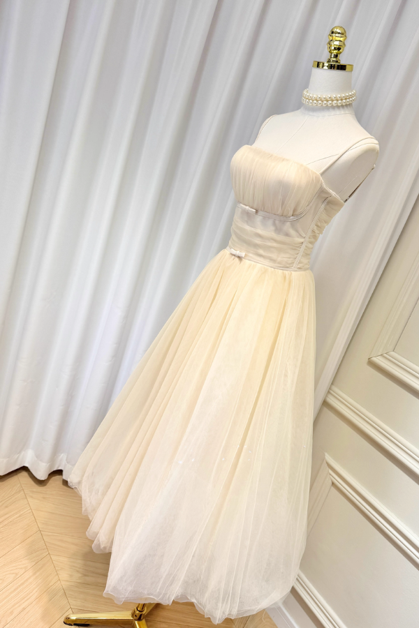 Beige Tulle Dress