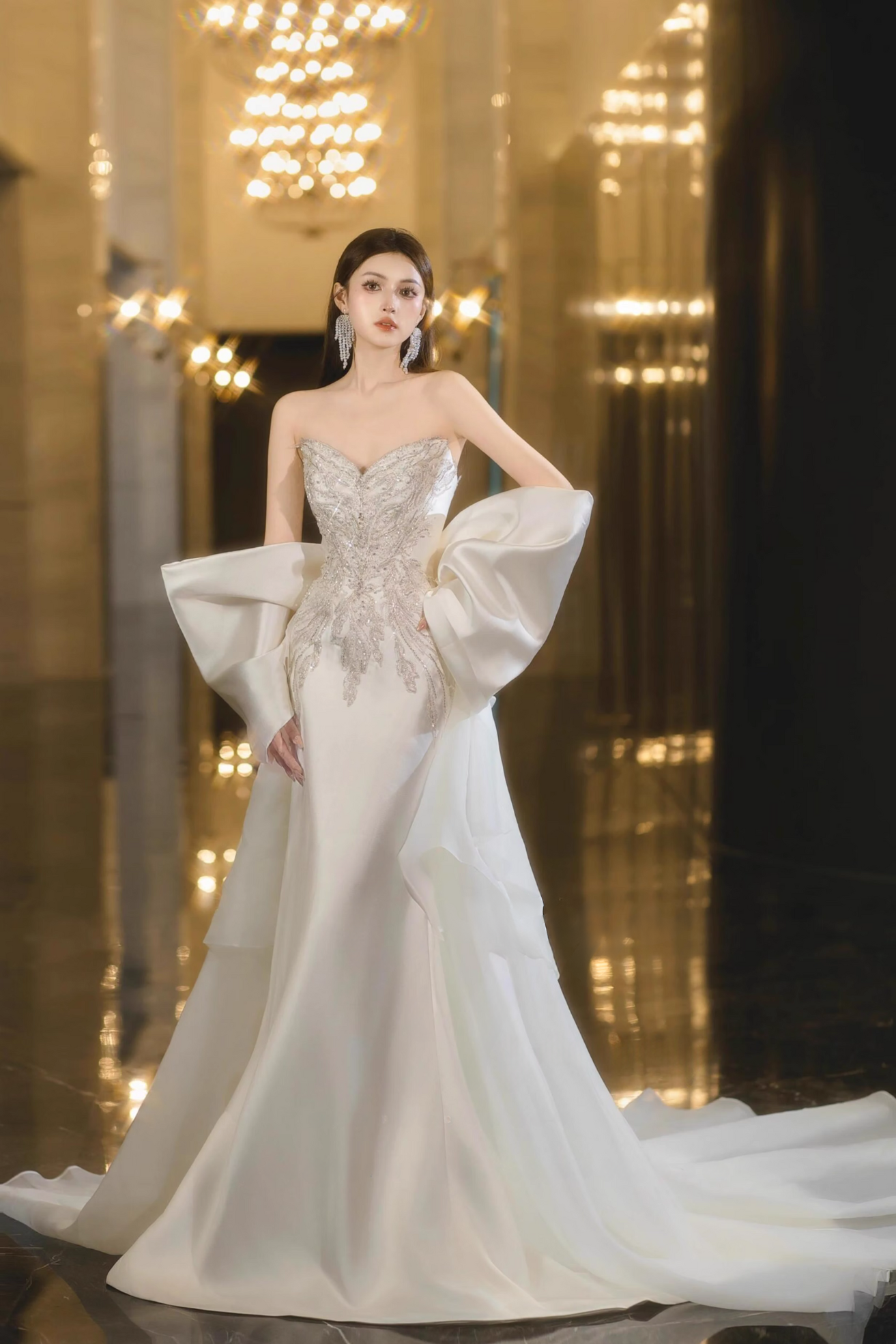 Silver Ribbon Tube Long Gown – My Store Silver Ribbon Tube Long Gown – My Store