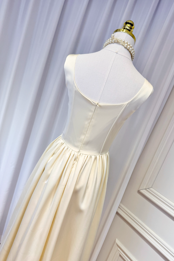 White Ribbon Long Dress