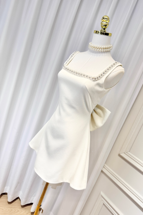 White Ribbon Dress