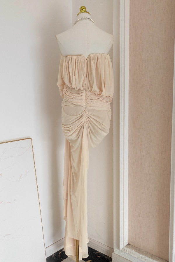 Beige Tube Long Dress