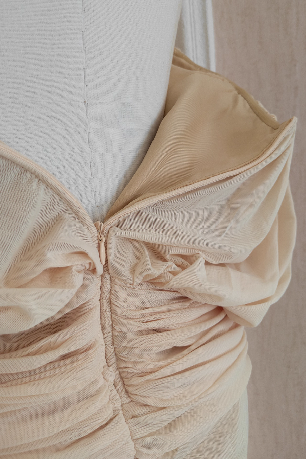 Beige Tube Long Dress