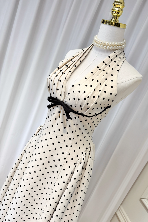 White Polka Dots Long Dress