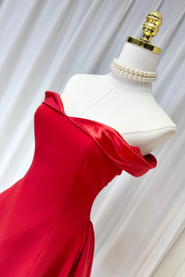 Red Off Shoulder Dress