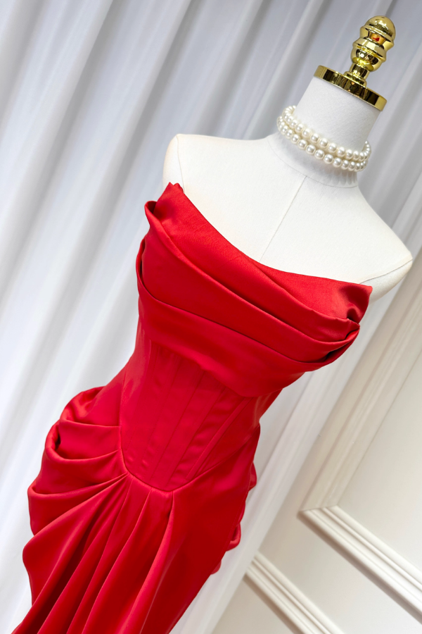 Red Arine Corset Long Dress