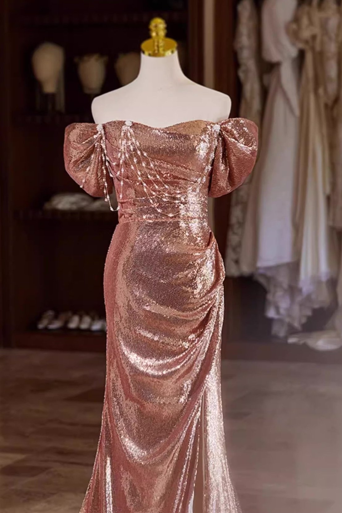 Rose Gold Sequin Gown
