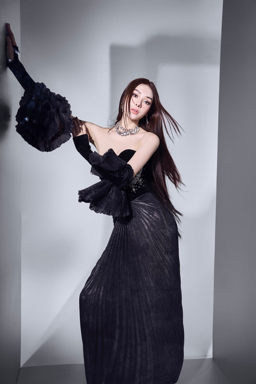 Black Sequin Long Dress