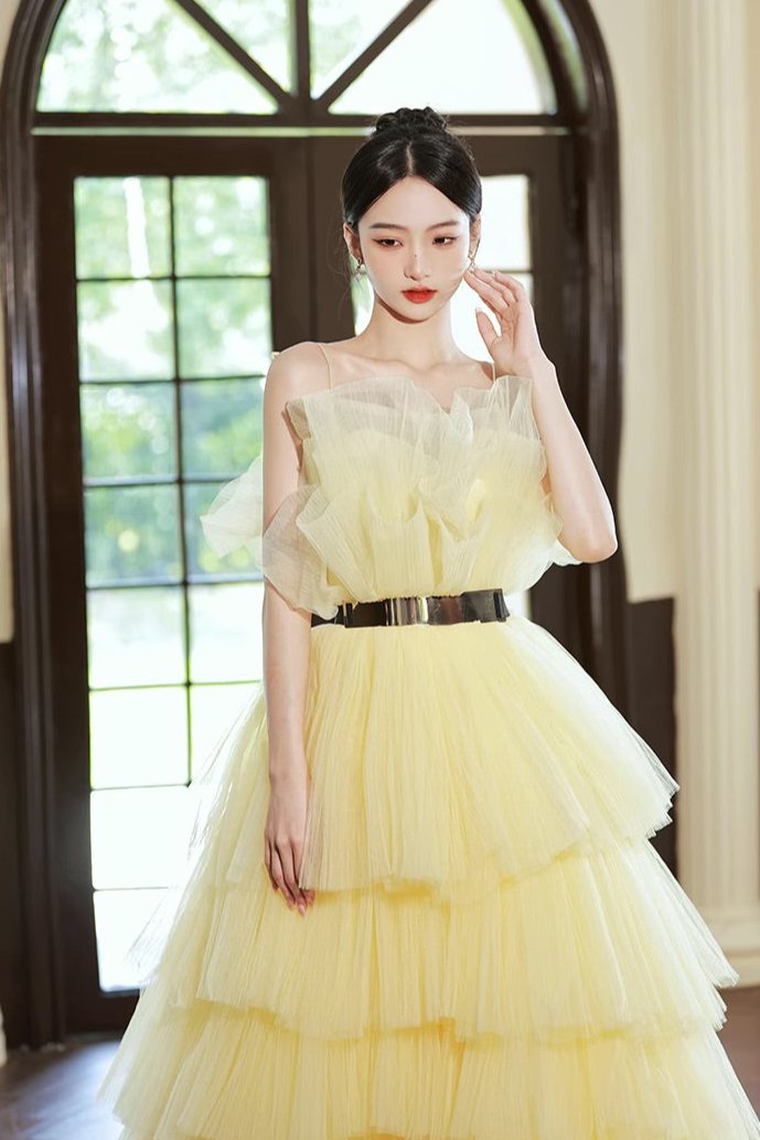 Yellow Tulle Ball Gown