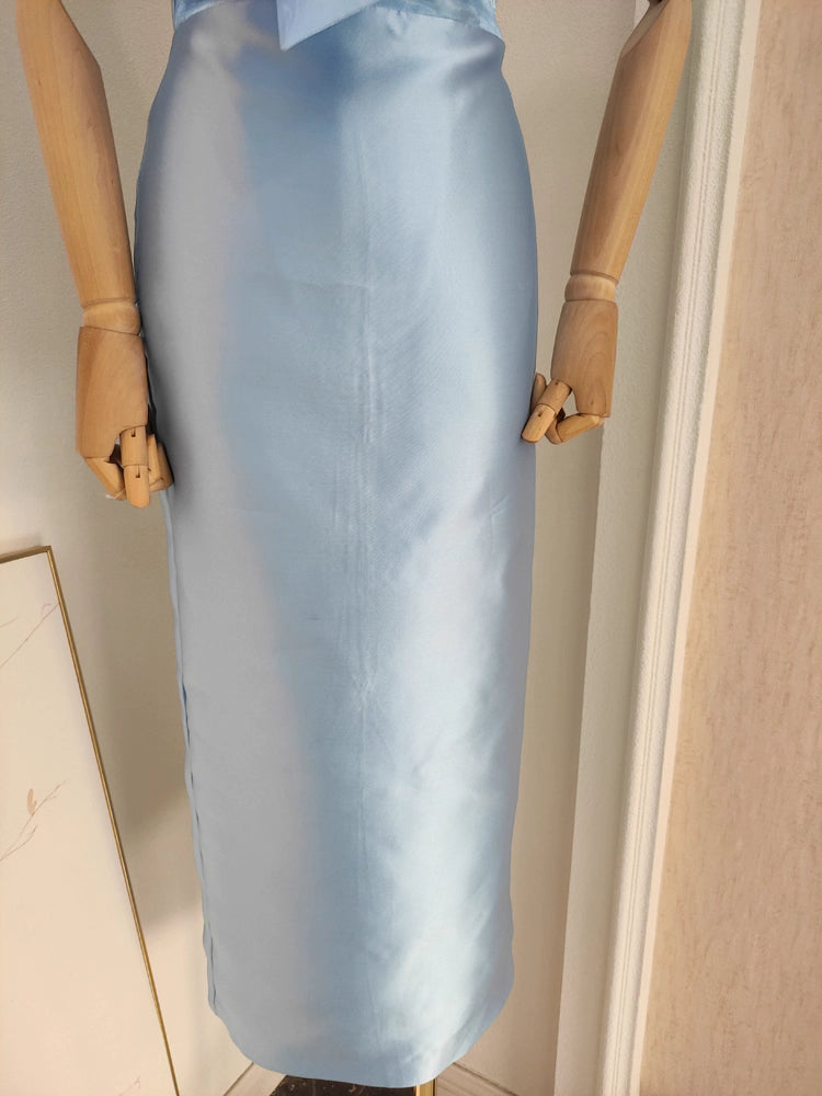 Blue Ribbon Satin Dress