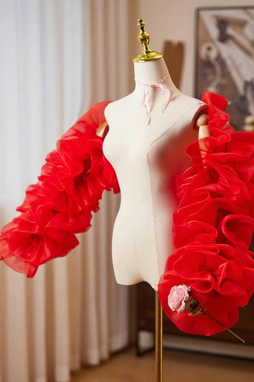 Red Rose Tulle Shawl