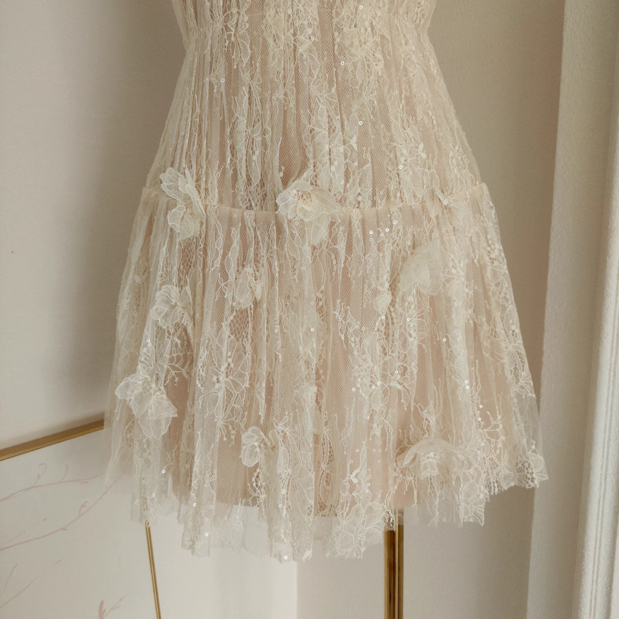 Beige Lace Dress