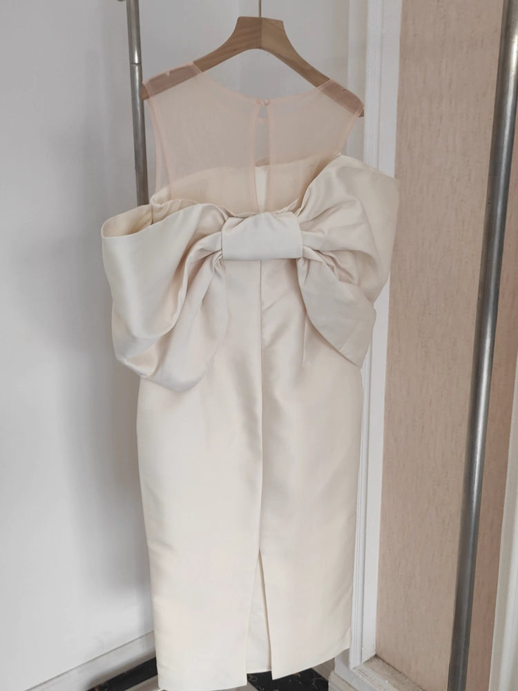 Cream Ribbon Dress