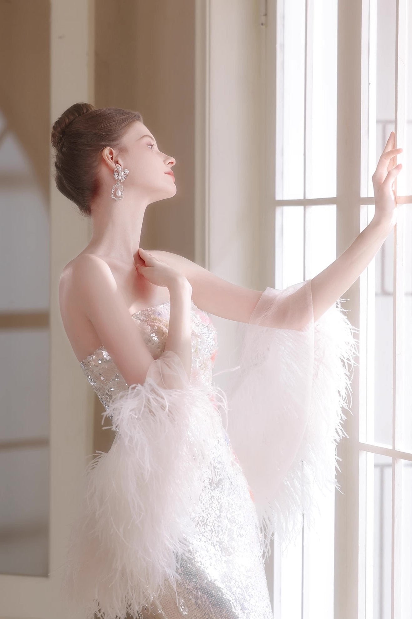 Silver Sequin Long Gown