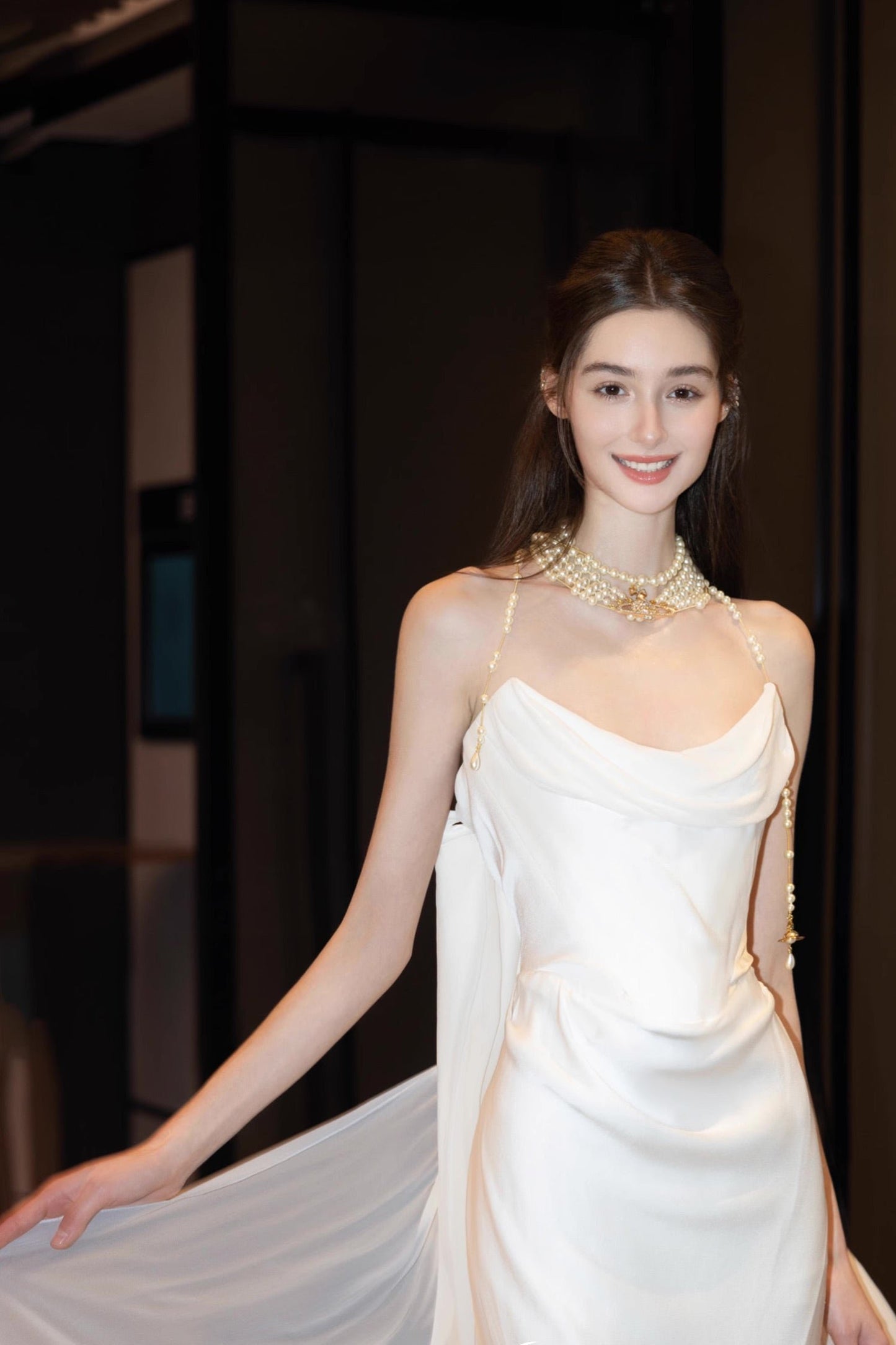 White Corset Long Gown