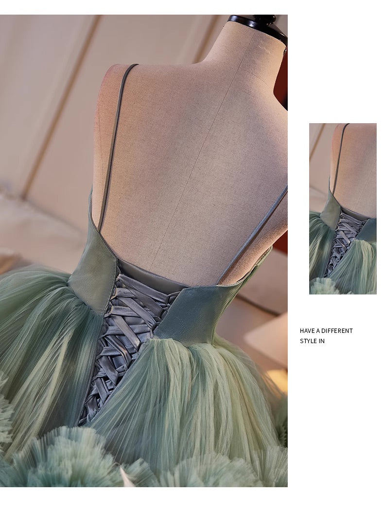 Green Tulle Ball Gown