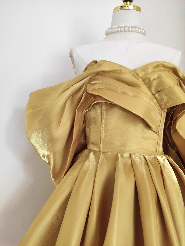 Gold Off Shoulder Dress