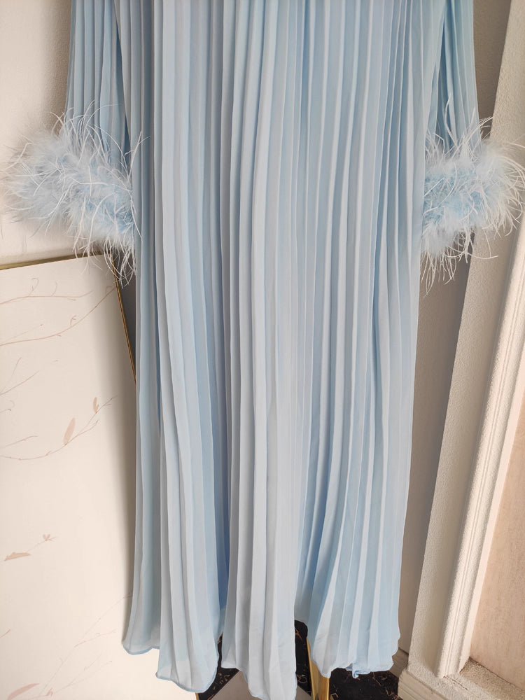 Blue Long Sleeve Dress