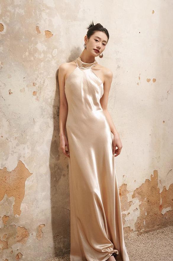 Gold Champagne Silk Dress My Store Gold Champagne Silk Dress My Store