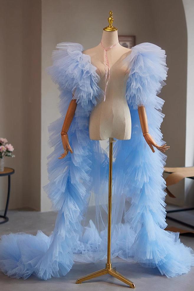 Light Blue Long Trail Shawl