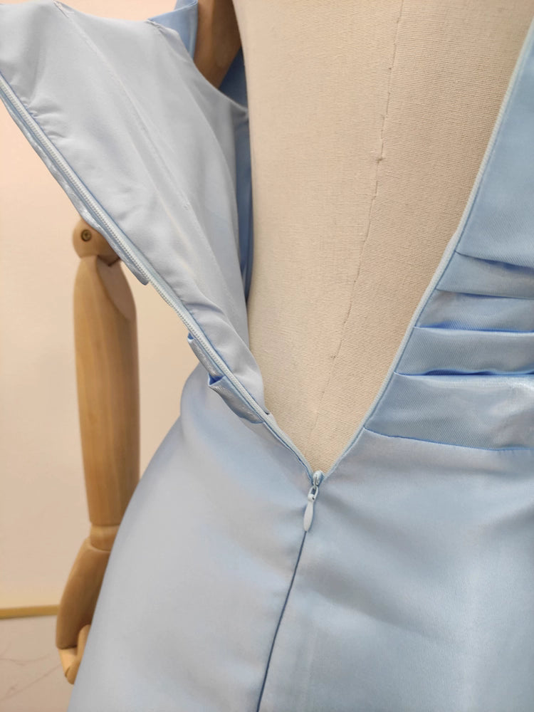 Blue Ribbon Satin Dress