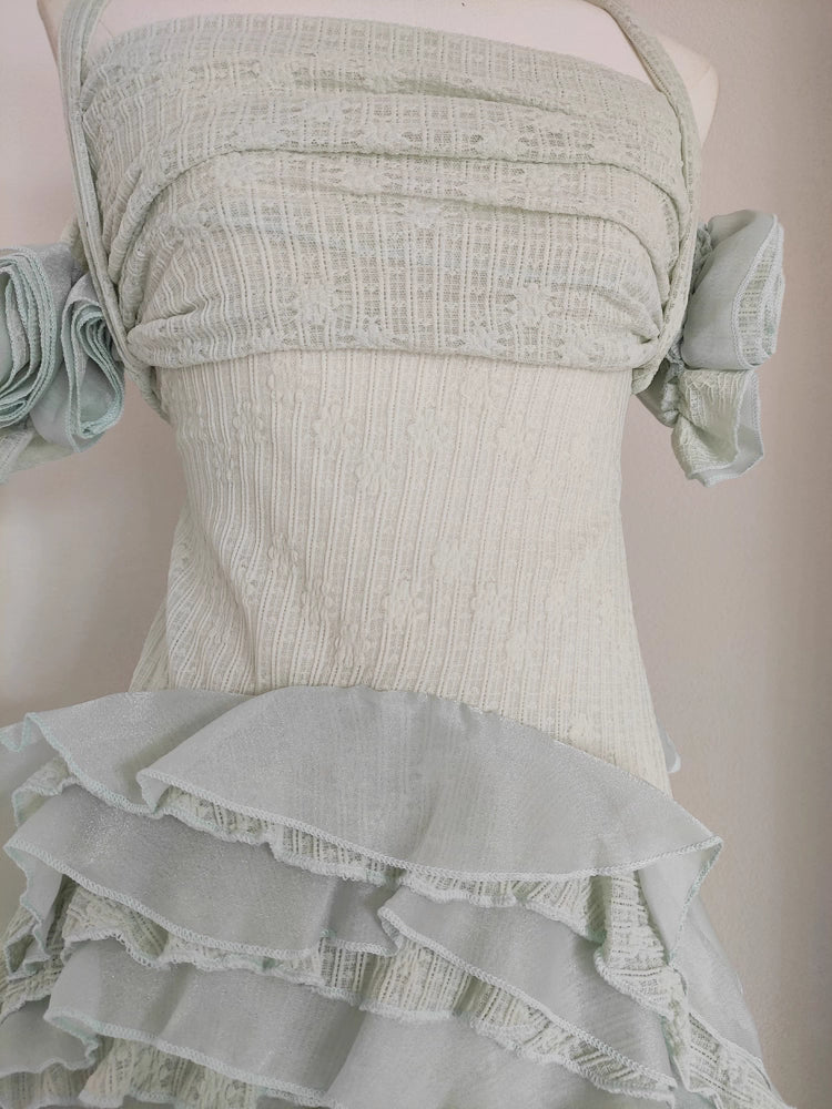 Green Off Shoulder Long Dress