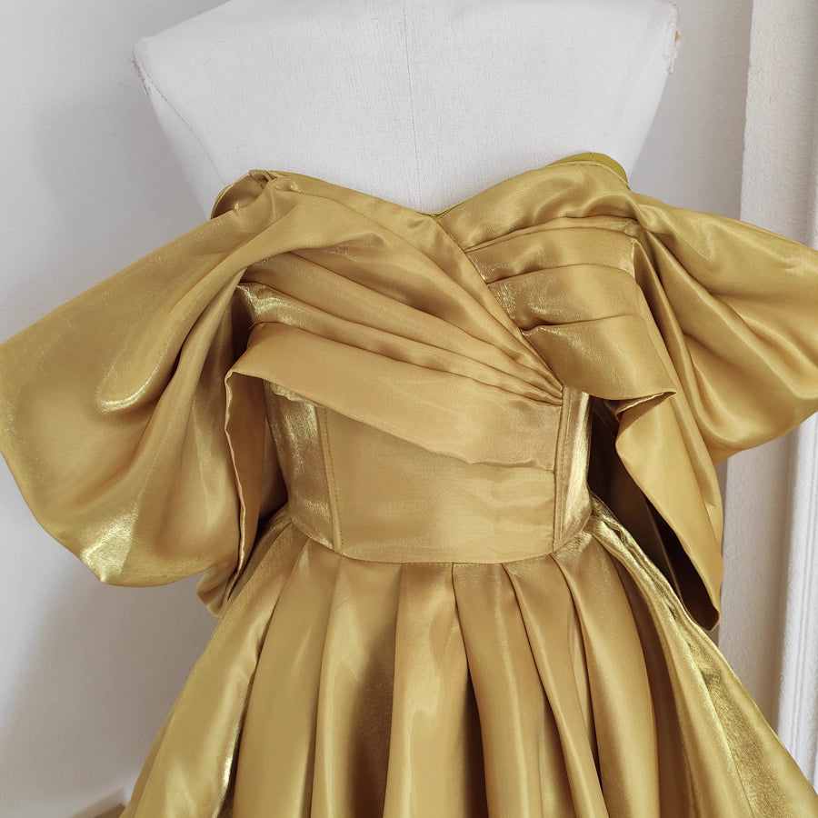 Gold Off Shoulder Dress