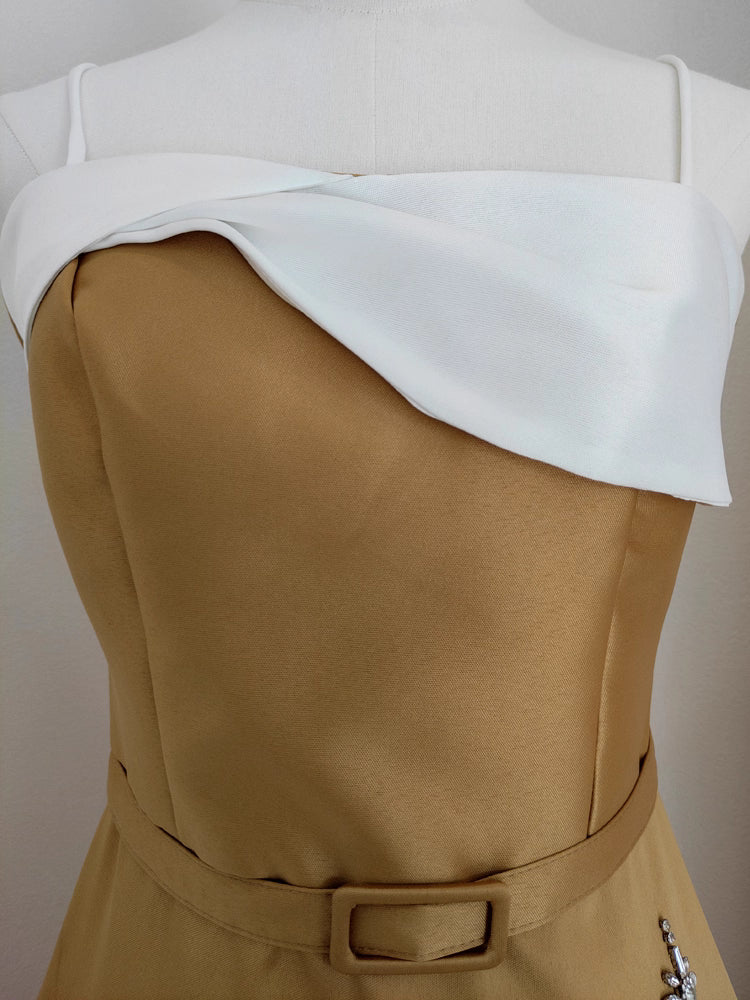 Brown Dress with Rhinestones
