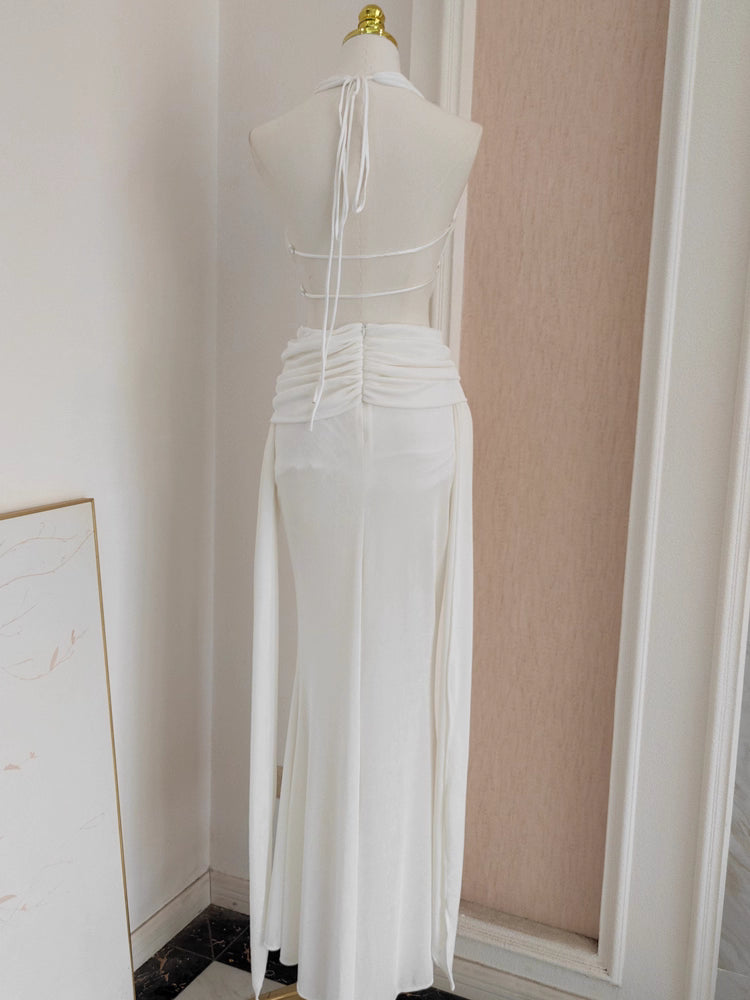 White Backless Dress