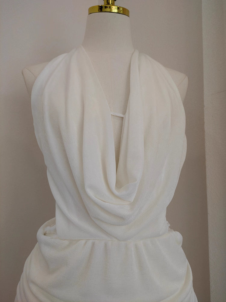White Backless Dress
