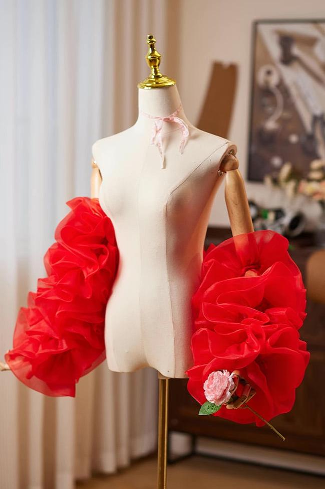 Red Rose Tulle Shawl