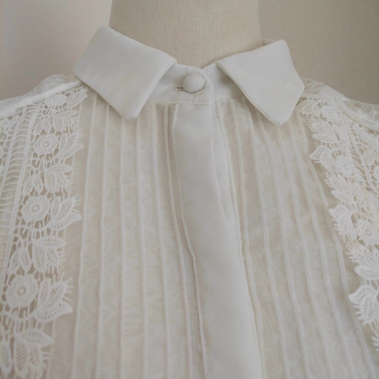 White Lace Collar Long Dress