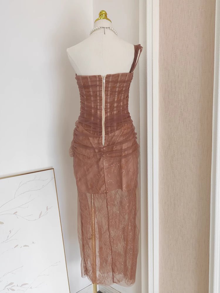 Brown Lace Dress