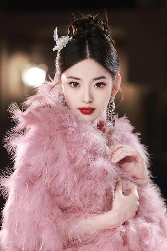 Sequin Long Gown with Pink Shawl