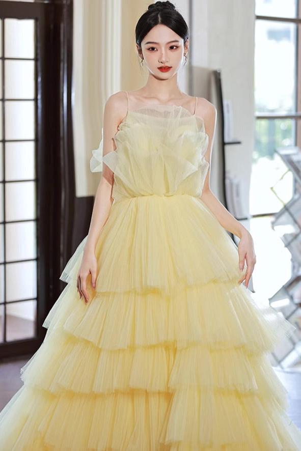 Yellow Tulle Ball Gown