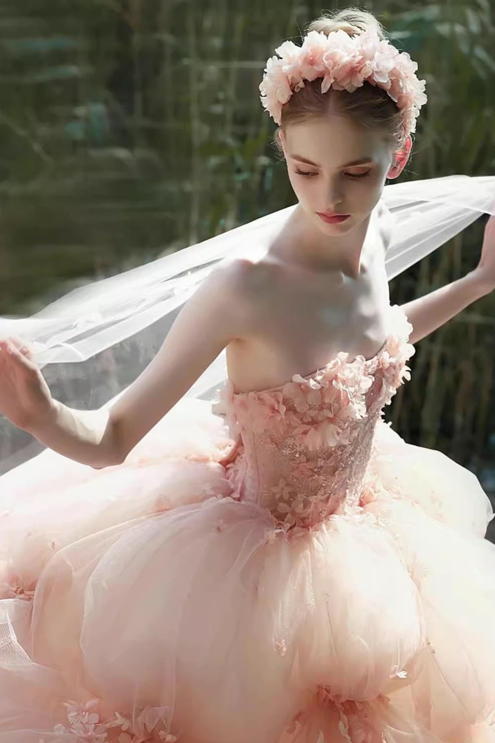 Orange Petal Ball Gown