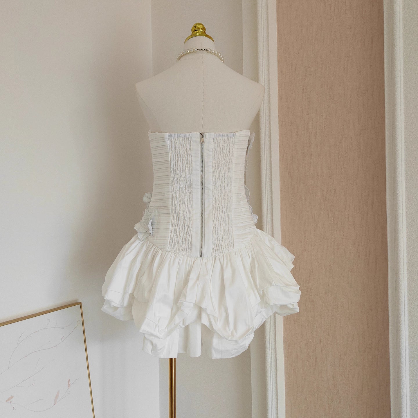 White Flower Tube Dress
