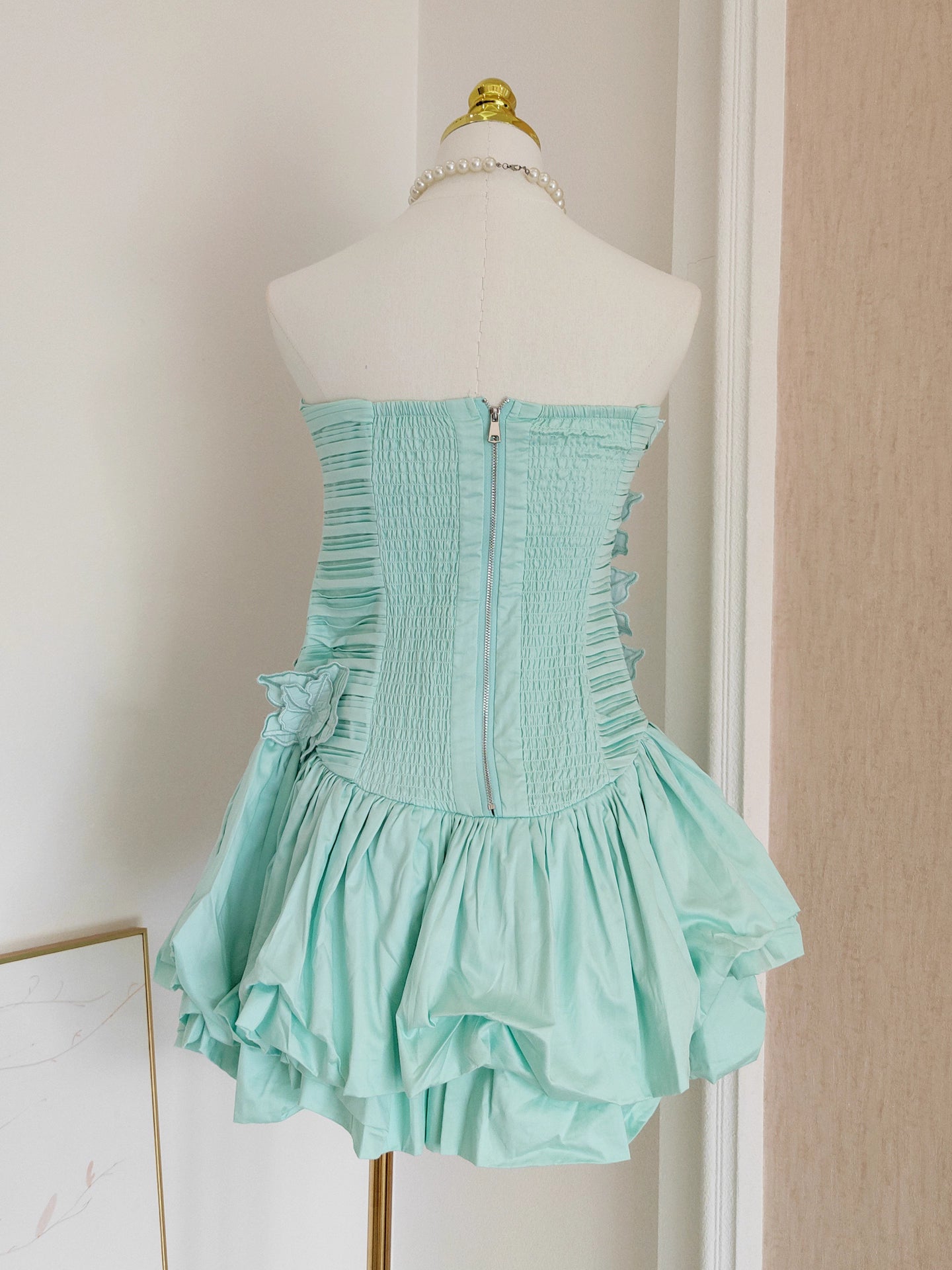Turquoise Flower Tube Dress
