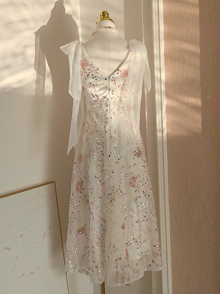 White Sequin Dress