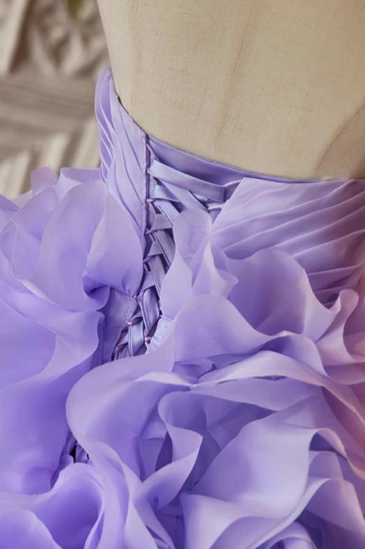 Purple Flower Ball Gown